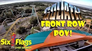 Goliath Six Flags Over Georgia FRONT ROW POV During Fright Fest!!!