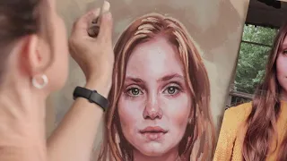 Pastel portrait , the process step by step.
