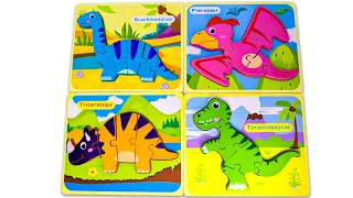 Best Learn Shapes with Dinosaurs Shape Matching Puzzle | Preschool Toddler Learning Kids Toy Video