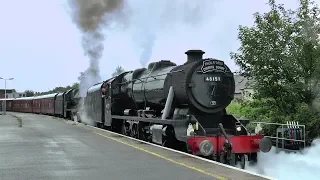 First Steam up the Conwy Valley line since storms in 2019 48151 & 45690 'Leander' 03/08/2019.