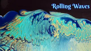 Rolling Waves✨️Ethereal Acrylic Wandering Straight Pour with Mesmerizing Rolled Embellishments!