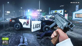 ⁴ᴷ⁶⁰ GTA 5 PC REAL LIFE Graphics: 5 Stars INTENSE Police Chase / BRUTAL Weapon & Engine Sounds