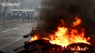 European farmers protests turn fiery in Brussels | REUTERS