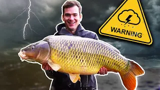 Carp Fishing in a Storm. We still caught!