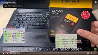 10 Jahre alter Laptop für 15 Euro 10 mal so schnell SSD Einbau alte Technik schneller anbinden