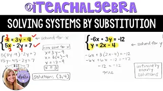 Algebra 1 - Solving Systems of Equations by Substitution