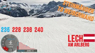 [4K] Ski Arlberg, Skiing Lech - Steinmähder to Weibermahd 228 235 236 240, Austria, GoPro HERO11