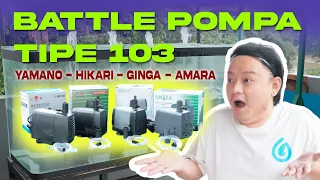 YAMANO WP 103 vs HIKARI 103 vs GINGA GA 103 vs AMARA 103, pompa aquarium review battle head to head