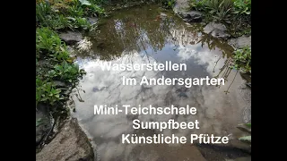 Wasserstellen im Andersgarten - Mini-Teichschale, Sumpfbeet und Künstliche Pfütze