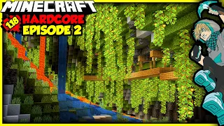 Double Dungeons & Mineshaft in Lush Cave in Hardcore Minecraft | Episode 2 (1.18 Let's Play)