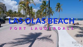 Las Olas Beach. Fort Lauderdale. Florida. Walking Tour. Oct 2023 (4K 60fps)