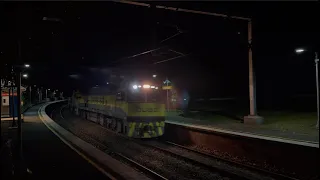 Freight Trains On The South Coast Line After Dark (Last PN Goonumbla Ore Leaves Port Kembla as 9833)