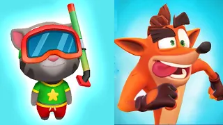 Talking tom gold run vs Crash Bandicoot  #TalkingTom #TalkingTomGoldRun #TalkingTomandFriends