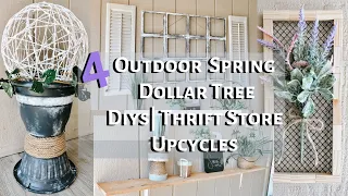 DIY DOLLAR TREE SPRING OUTDOOR DECOR | THRIFT STORE UPCYLES