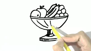 How to draw fruit bowl in  easy steps for  beginners. Advanced lesson.