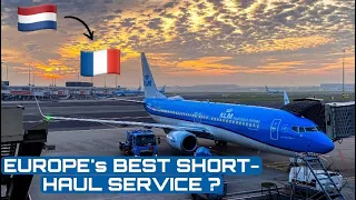KLM | Amsterdam 🇳🇱 to Paris 🇫🇷 | NEW CABIN Boeing 737 | The Flight Experience