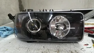 Установка bi led aozoom track trailer 24v в тягач Daf 105