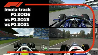 Imola track comparison - F1 2021 vs F1 2013 vs 2006