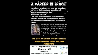 A CAREER IN SPACE by Dr Tara Ruttley