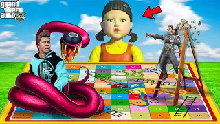 Franklin Playing Snake & Ladders With Squid Game In GTA 5