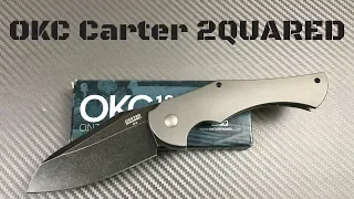 OKC Carter 2QUARED Titanium framelock flipper Knife Robert Carter design