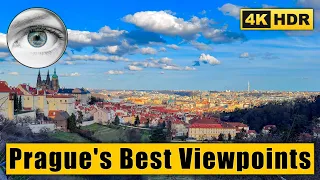 Walking Tour around the best viewpoints in Prague 🇨🇿 Сzech Republic 4k HDR ASMR