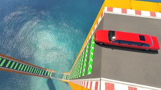 Limo On Edge: Insane Water Filled Ramp