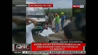 QRT: Rider, patay matapos pumailalim ang sinasakyang motorsiklo sa minibus sa Negros Occidental