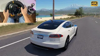 Tesla Model S P90D - Forza Horizon 3 - Thrustmaster TX Steering Wheel -  GAMEPLAY [4K]