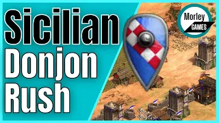 AOE2 Donjon Rush Build Order - 20 pop | Sicilians - Lords of the West