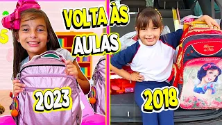 Primeiro dia de aula das crianças na escola 2018 a 2023 | Jéssica Godar e Laurinha e Helena e Gab