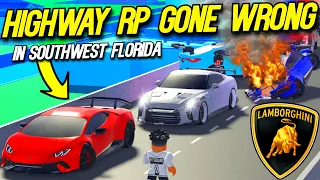 DRIVING A LAMBORGHINI IN A HIGHWAY RP IN SOUTHWEST FLORIDA! *GONE WRONG*