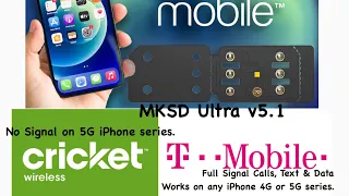 MKSD Ultra v5.1 Cricket wireless Not Signal issue. MKSD Ultra v5.1 Works Best on T-Mobile Network.