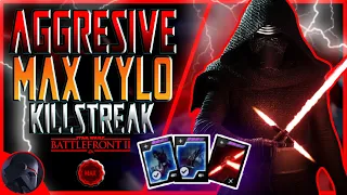 Star Wars Battlefront 2 - Aggressive MAX Kylo Ren Killstreak (Kylo Ren Killstreak/Gameplay)