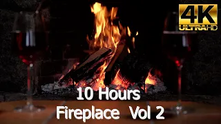 Fireplace 10 hours 4K VOL 2 - Birchwood Crackling Fireplace from Fireplace For Your Home 4K Ultra HD