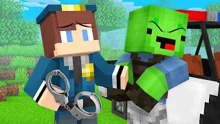 JJ Policeman Caught Mikey Bandit Battle - Maizen Parody Video in Minecraft