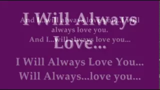 Whitney Houston - I Will Always Love You Instrumental with Lyrics