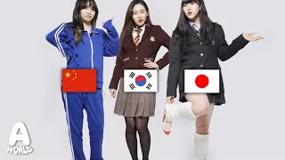 China vs Korea vs Japan SCHOOL LIFE COMPARISON! 🏫