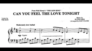 Intermediate Piano: Can You Feel the Love Tonight (arr. by Dan Coates)