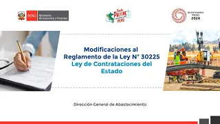 DGA: Modificaciones al Reglamento de la Ley Nº 30225, Ley de Contrataciones del Estado