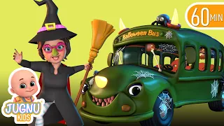Wheels on the Bus Halloween song | trick or treat | haunted house | kindergarten | rhyme