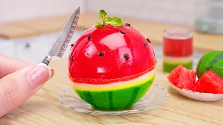 So Tasty Miniature Watermelon Mousse Cake Decorating | ASMR Miniature Cooking & Mini Food