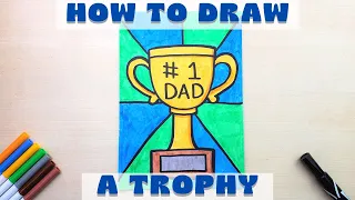 How to Draw a Trophy for Father's Day - Easy for Kids