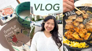 LIVING ALONE VLOG 💌 | deep cleaning, pottery date, food, friends