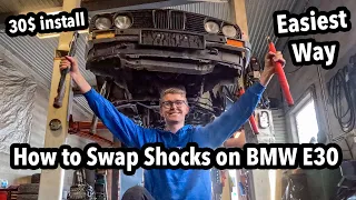 Easiest Way to Change Front Shocks on a BMW E30! It`s getting there
