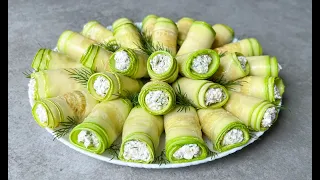 Рулетики из Кабачков Просто, Быстро и Очень Вкусно!!! / Кабачки на Закуску / Zucchini Rolls