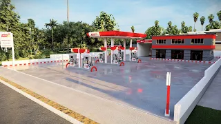 تصميمات 3d | تصميمات محطات وقود من اعمالنا تصميم 3D لمحطه وقود بترومين الشرقيه