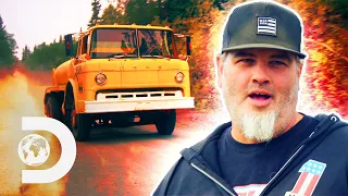 Driving Through Forest Fire To Re-Fuel Camp! | Gold Rush