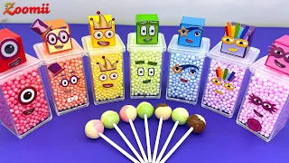 Numberblocks - Satisfying Video l How to make Rainbow Lollipop Candy and Balls ASMR #57