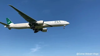 PIA Boeing 777 Landing at Birmingham Airport | Back to back landing & takeoff at BHX Airport